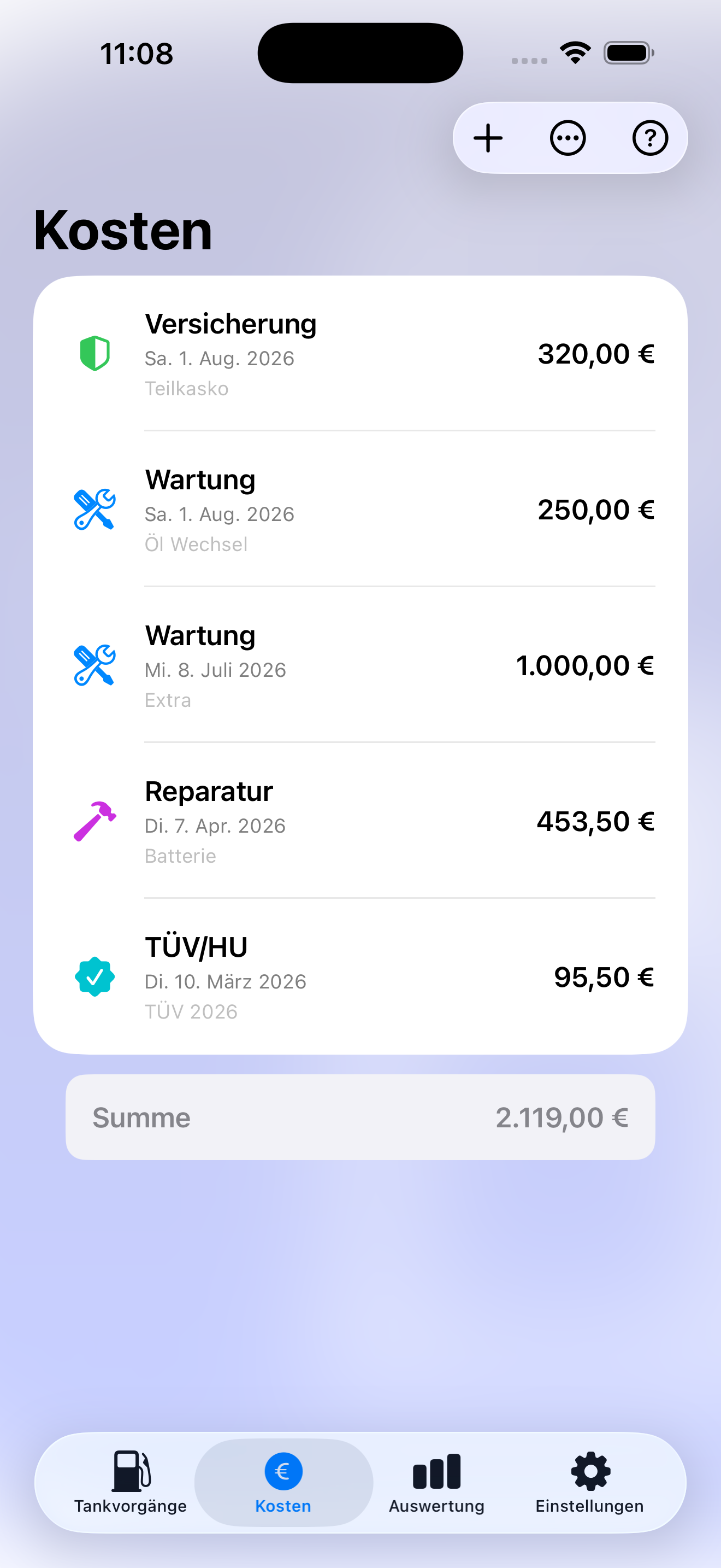 Spritverbrauch Kosten