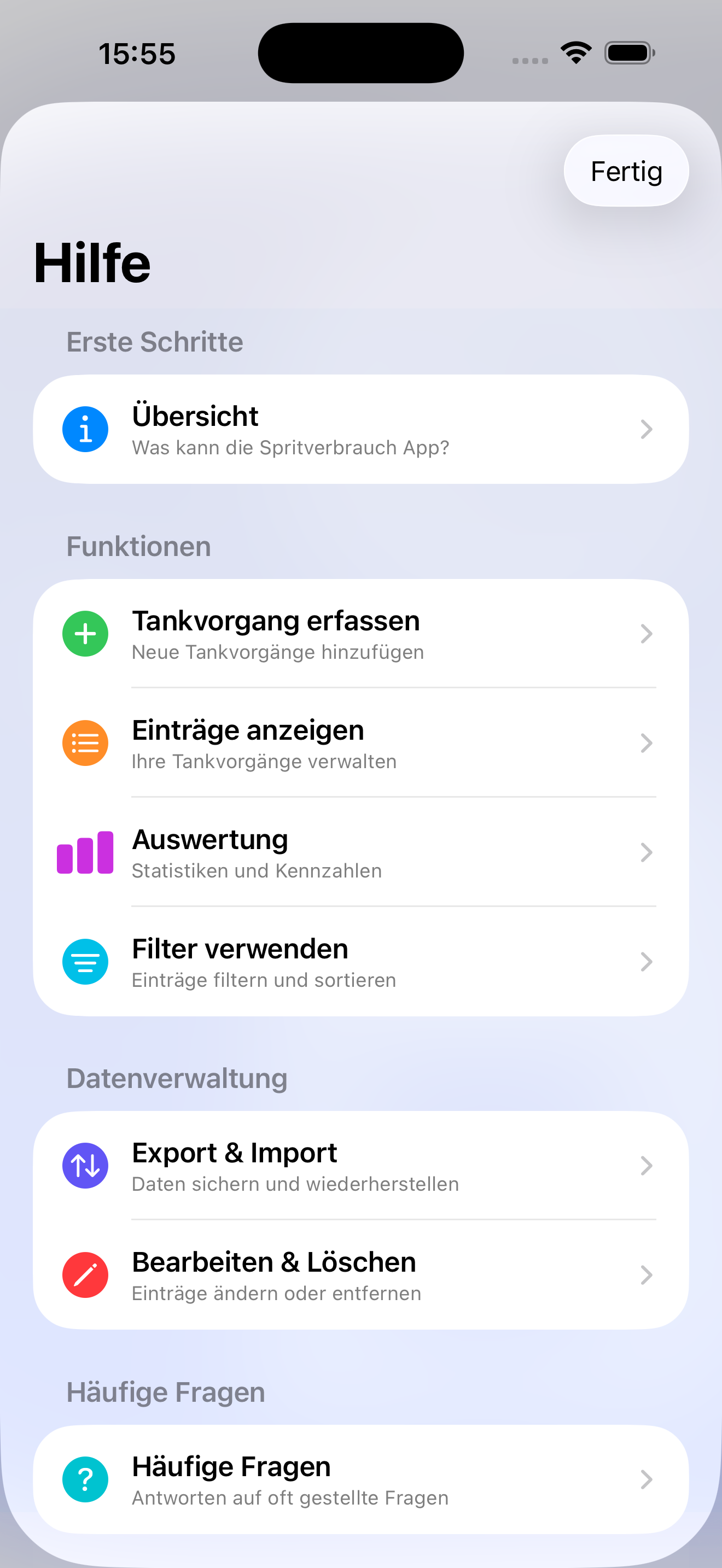 Spritverbrauch hilfe